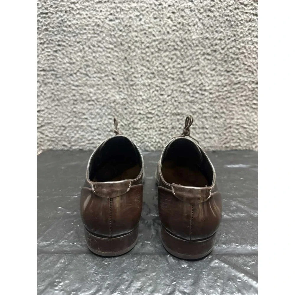 Dolce & Gabbana Leather Pointed Toe Lace-Up Derby Shoes Dark Brown Men Size 6 UK